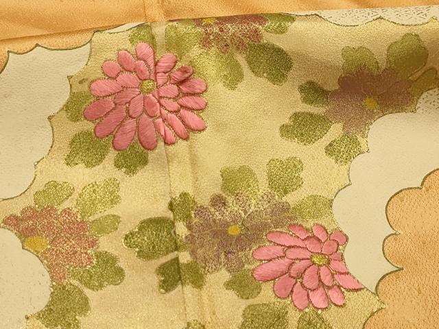 平和屋着物■訪問着　刺繍　雲取り花文　金糸　金彩　やまと誂製　正絹　逸品　AABL4766sx