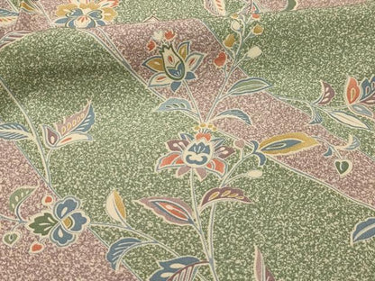 平和屋着物■上質な小紋　更紗花文　正絹　逸品　AABL4769sx