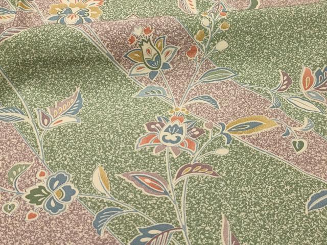 平和屋着物■上質な小紋　更紗花文　正絹　逸品　AABL4769sx