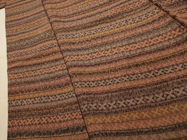 平和屋着物■上質な小紋　横段花文　正絹　逸品　AABL4777sx