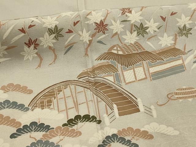 平和屋着物■訪問着　風景文　暈し染め　正絹　逸品　AABL4779sx