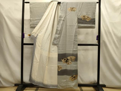 平和屋着物■訪問着　地紙花文　暈し染め　金彩　正絹　逸品　AABL4780sx