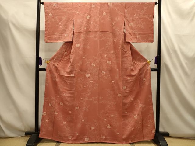 平和屋着物■上質な小紋　絞り　枝花文　正絹　逸品　AABL4782sx