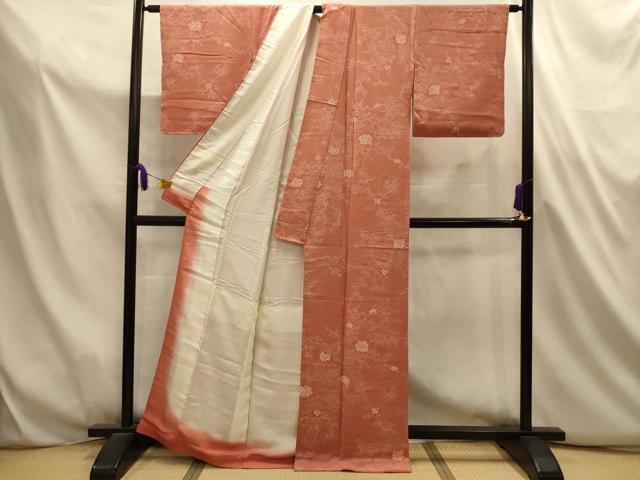 平和屋着物■上質な小紋　絞り　枝花文　正絹　逸品　AABL4782sx