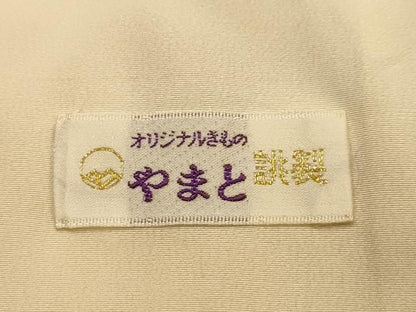 平和屋着物■訪問着　刺繍　草花文　やまと誂製　正絹　逸品　AABL4783sx