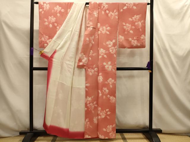 平和屋着物■上質な小紋　ろうけつ染め　舞花文　暈し染め　正絹　逸品　AABL4784sx