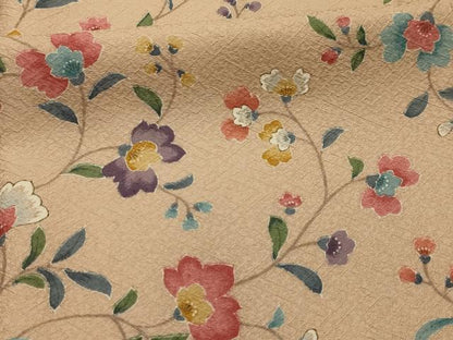 平和屋着物■上質な小紋　更紗花文　正絹　逸品　AABL4785sx