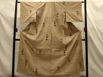 平和屋着物■上質な紬　栗　正絹　逸品　AABL4788sx