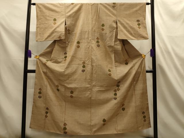 平和屋着物■上質な紬　栗　正絹　逸品　AABL4788sx