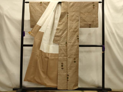 平和屋着物■上質な紬　栗　正絹　逸品　AABL4788sx