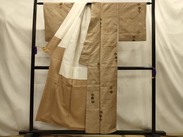 平和屋着物■上質な紬　栗　正絹　逸品　AABL4788sx