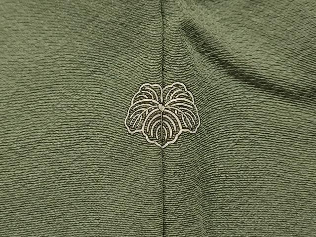 平和屋着物■上質な色無地　紋意匠　鶸茶色　正絹　逸品　AABL4789sx