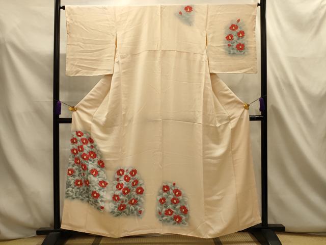 平和屋着物■訪問着　刺繍　椿　暈し染め　金糸　正絹　逸品　AABL4790sx