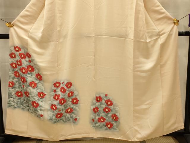 平和屋着物■訪問着　刺繍　椿　暈し染め　金糸　正絹　逸品　AABL4790sx