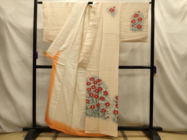 平和屋着物■訪問着　刺繍　椿　暈し染め　金糸　正絹　逸品　AABL4790sx