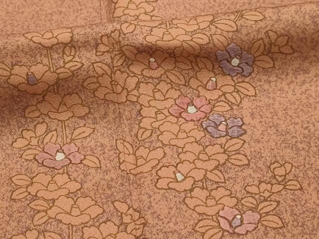 平和屋着物■訪問着　刺繍　草花文　正絹　逸品　AABL4793sx