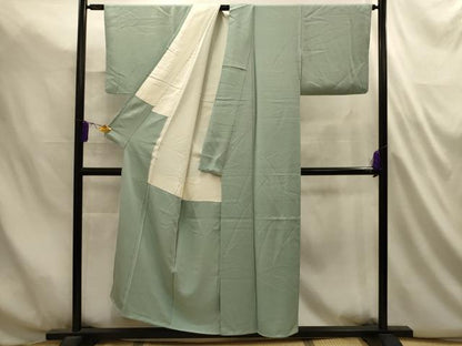 平和屋着物■上質な紬　紬地　錆青磁色　正絹　逸品　AABL4798sx