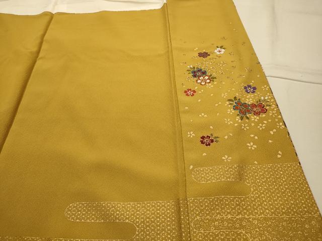 平和屋着物■上質な小紋　流水地紙花文　金彩　正絹　逸品　AABL4801sx