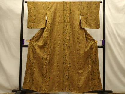 平和屋着物■上質な小紋　枝垂れ花文　金彩　正絹　逸品　AABL4802sx