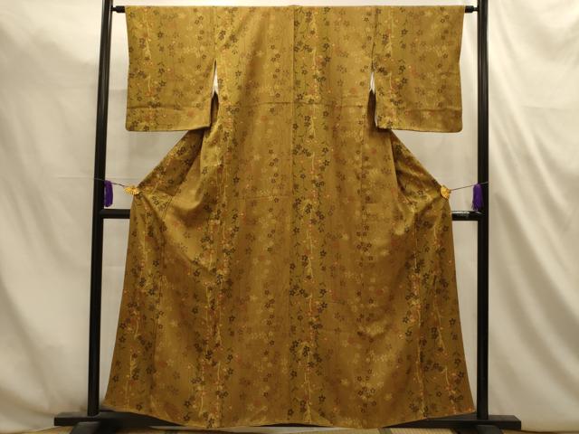 平和屋着物■上質な小紋　枝垂れ花文　金彩　正絹　逸品　AABL4802sx