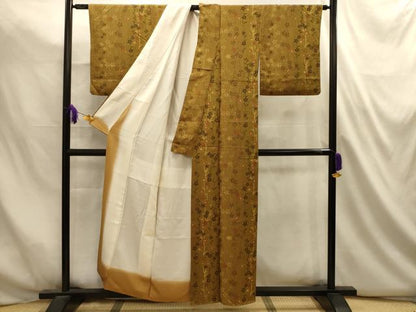 平和屋着物■上質な小紋　枝垂れ花文　金彩　正絹　逸品　AABL4802sx