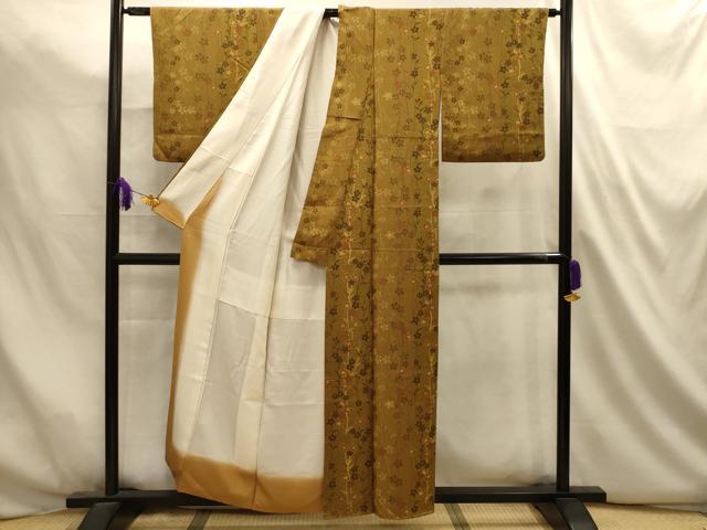 平和屋着物■上質な小紋　枝垂れ花文　金彩　正絹　逸品　AABL4802sx