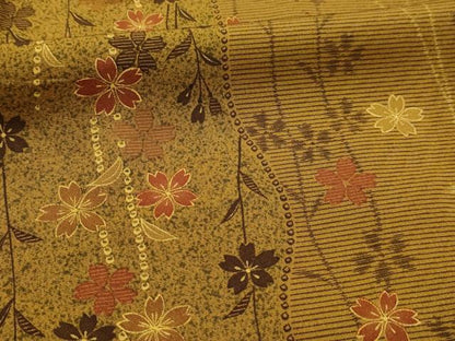 平和屋着物■上質な小紋　枝垂れ花文　金彩　正絹　逸品　AABL4802sx