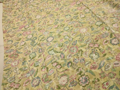 平和屋着物■上質な小紋　更紗花文　正絹　逸品　AABL4805sx