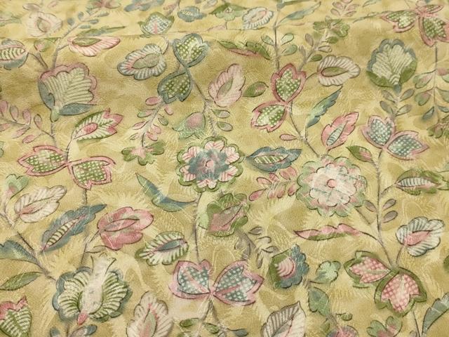 平和屋着物■上質な小紋　更紗花文　正絹　逸品　AABL4805sx
