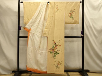 平和屋着物■訪問着　草花文　正絹　逸品　AABL4812sx