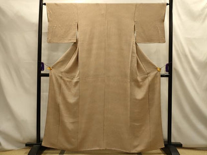 平和屋着物■上質な小紋　霞文　暈し染め　鬼しぼ縮緬　正絹　逸品　AABL4814sx