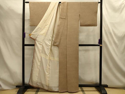 平和屋着物■上質な小紋　霞文　暈し染め　鬼しぼ縮緬　正絹　逸品　AABL4814sx