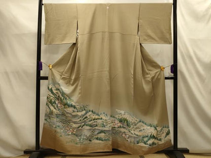 平和屋着物■豪華色留袖　友禅　風景文　暈し染め　正絹　逸品　AABL4817sx