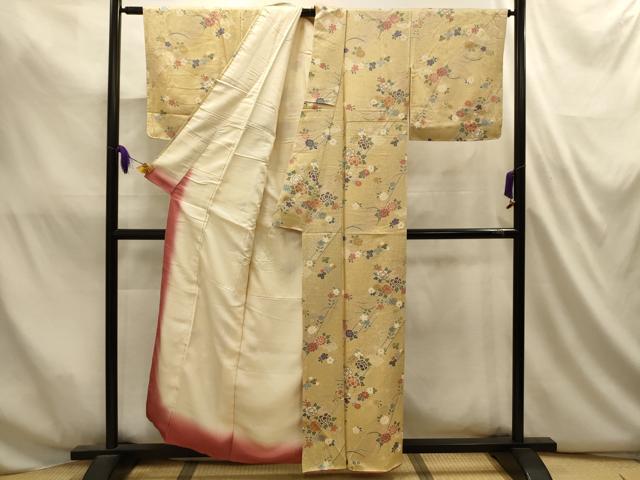 平和屋着物■上質な小紋　地紙花文　金彩　正絹　逸品　AABL4818sx