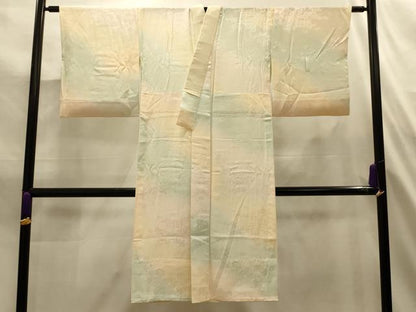 平和屋着物■長襦袢　無双仕立て　松竹梅流水花籬文　暈し染め　やまと誂製　正絹　逸品　AABL4821sx