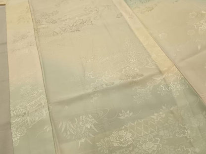 平和屋着物■長襦袢　無双仕立て　松竹梅流水花籬文　暈し染め　やまと誂製　正絹　逸品　AABL4821sx