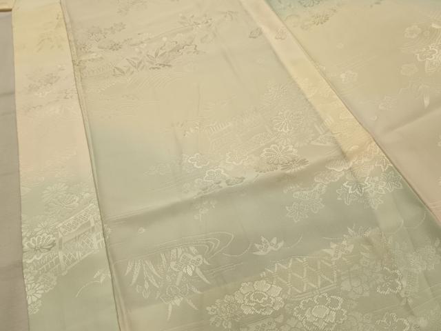 平和屋着物■長襦袢　無双仕立て　松竹梅流水花籬文　暈し染め　やまと誂製　正絹　逸品　AABL4821sx