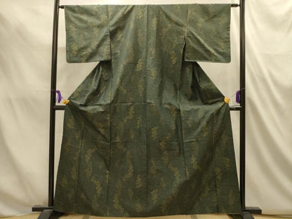 平和屋着物■本場大島紬　草花文　正絹　逸品　AABL4822sx