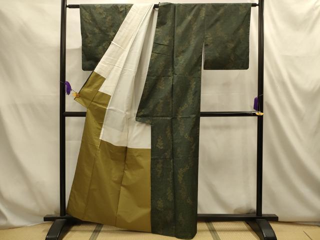 平和屋着物■本場大島紬　草花文　正絹　逸品　AABL4822sx