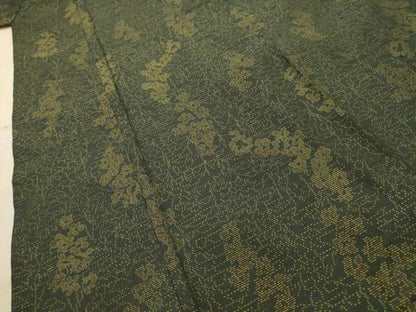 平和屋着物■本場大島紬　草花文　正絹　逸品　AABL4822sx