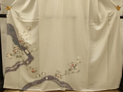 平和屋着物■訪問着　絞り　枝花文　やまと誂製　正絹　逸品　AABL4826sx