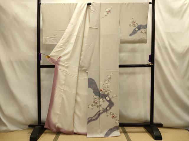 平和屋着物■訪問着　絞り　枝花文　やまと誂製　正絹　逸品　AABL4826sx