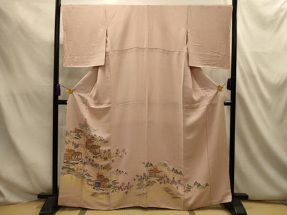 平和屋着物■色留訪問着　人物風景文　山車　寿光織　やまと誂製　正絹　逸品　AABL4827sx
