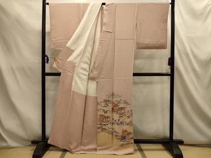 平和屋着物■色留訪問着　人物風景文　山車　寿光織　やまと誂製　正絹　逸品　AABL4827sx