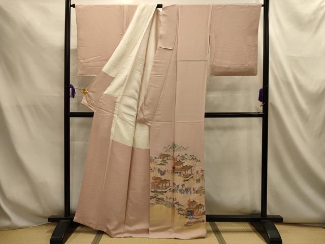 平和屋着物■色留訪問着　人物風景文　山車　寿光織　やまと誂製　正絹　逸品　AABL4827sx
