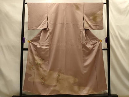 平和屋着物■訪問着　刺繍　霞草花文　暈し染め　正絹　逸品　AABL4828sx