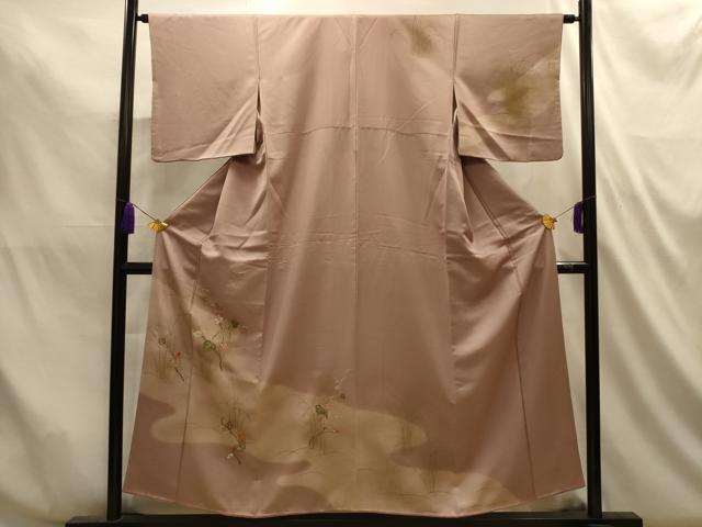 平和屋着物■訪問着　刺繍　霞草花文　暈し染め　正絹　逸品　AABL4828sx