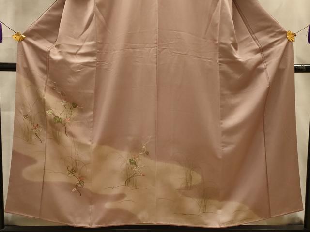 平和屋着物■訪問着　刺繍　霞草花文　暈し染め　正絹　逸品　AABL4828sx