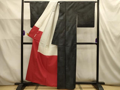 平和屋着物■本場大島紬　色紙重ね風景文　宮脇兼太郎商店謹製　証紙付き　正絹　逸品　AABL4831sx