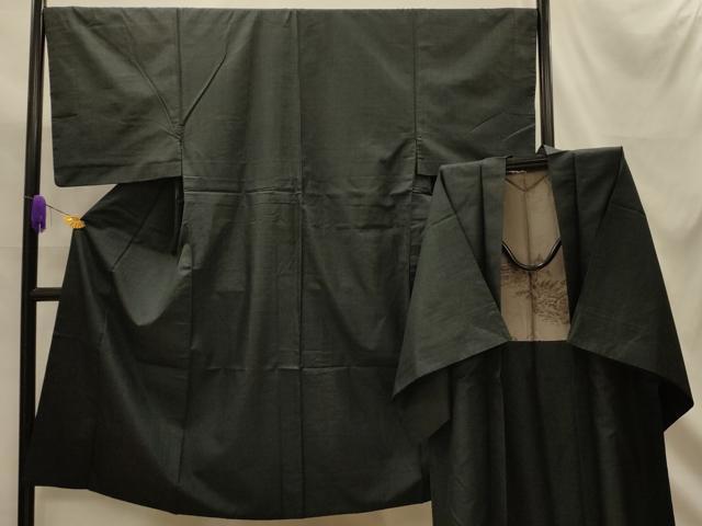 平和屋着物■男性　本場大島紬　アンサンブル　7マルキ　黒地　正絹　逸品　AABL4832sx
